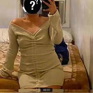 Off the shoulder knit dress